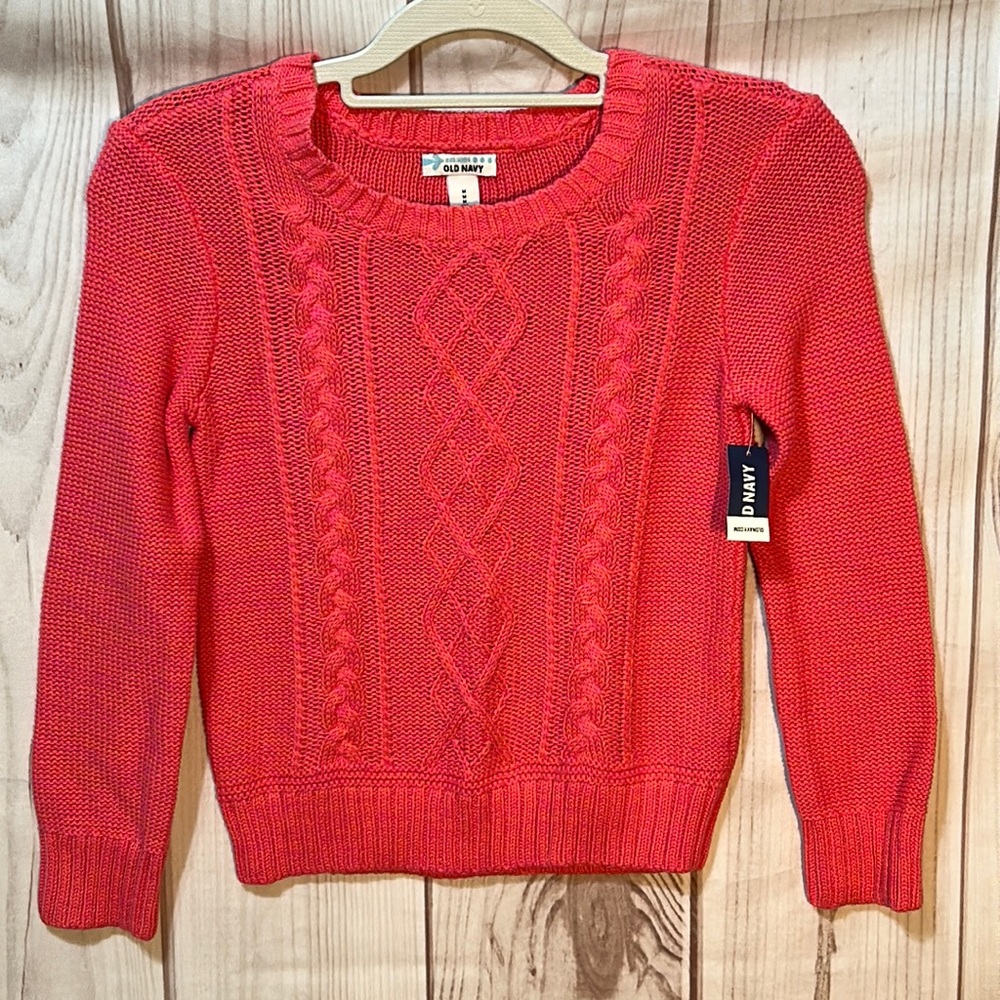 Girls Pink & Orange Knitted Sweater